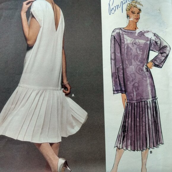 Vintage Vogue Flapper Dress Sewing Pattern Size 8 Kasper 1512 UNCUT - Picture 3 of 13